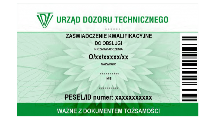 wzór uprawnień udt