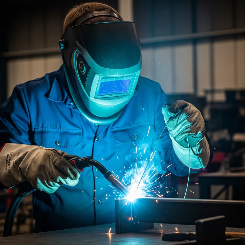 spawacz podczas pracy spawalniczej metodą MAG