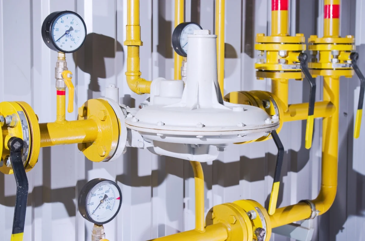 Instalacja gazowa używana w kursie uprawnień gazowych G3 w BEHAP-BUD w Trzebini.