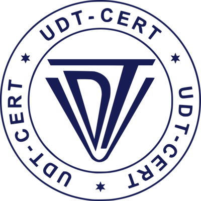 Logo UDT potwierdzające otrzymaną certyfikację i uprawnienia do prowadzenia kursów.